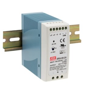 Zasilacz 12V 5A 60W DIN Mean Well DRA-60-12