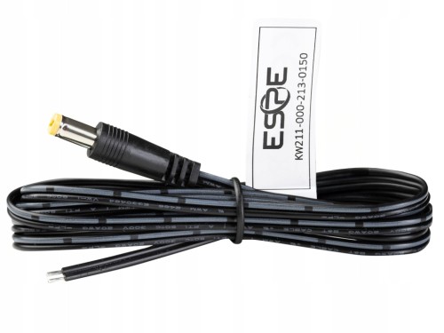 Wtyk DC z kablem 0,25m wtyk prosty 2,1/5,5 – cynowane końce AWG20