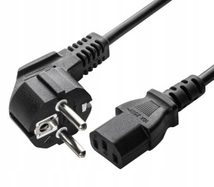 Kabel zasilający 1,8m EU kątowy / C13 komputerowy prosty
