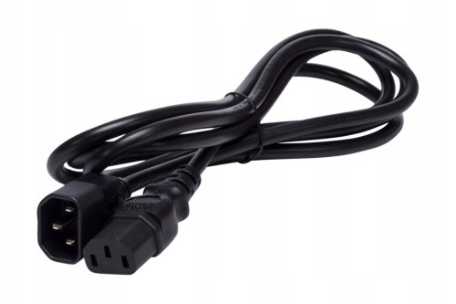 Przedłużacz zasilający komputerowy 1m C13/C14 3-PIN