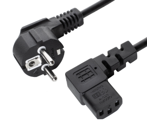 Kabel zasilający 1,8m EU C13 komputerowy kątowy